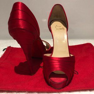 Christian Louboutin Armadillo Red Satin Pumps